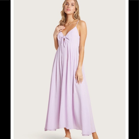 Willow Dresses & Skirts - NWOT WILLOW Rochelle Dress Tie Front Maxi Dress in Lilac Purple Size M